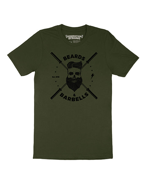 Beards & Barbells Tee - Military Green