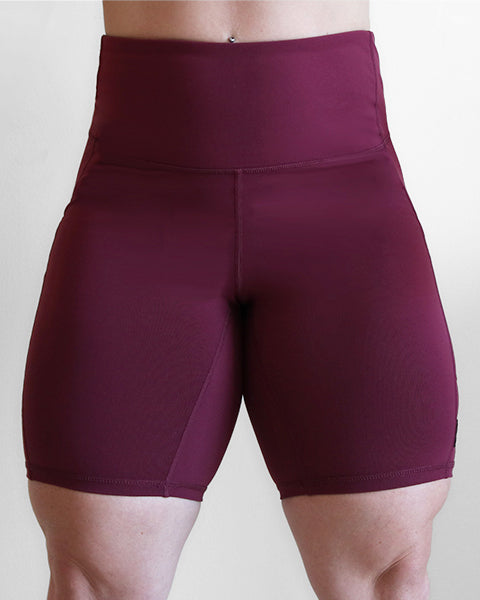 Biker Skull Shorts - Burgundy