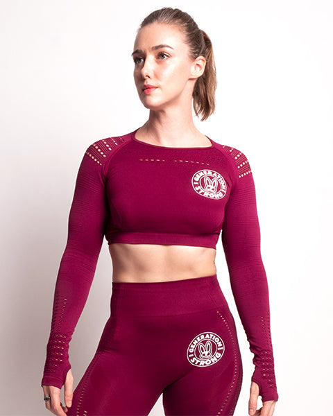 Raspberry Rogue Long Sleeve Crop