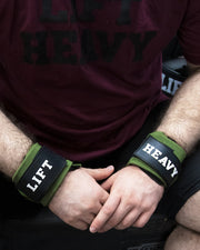 Lift Heavy Wrist Wraps - Military Green